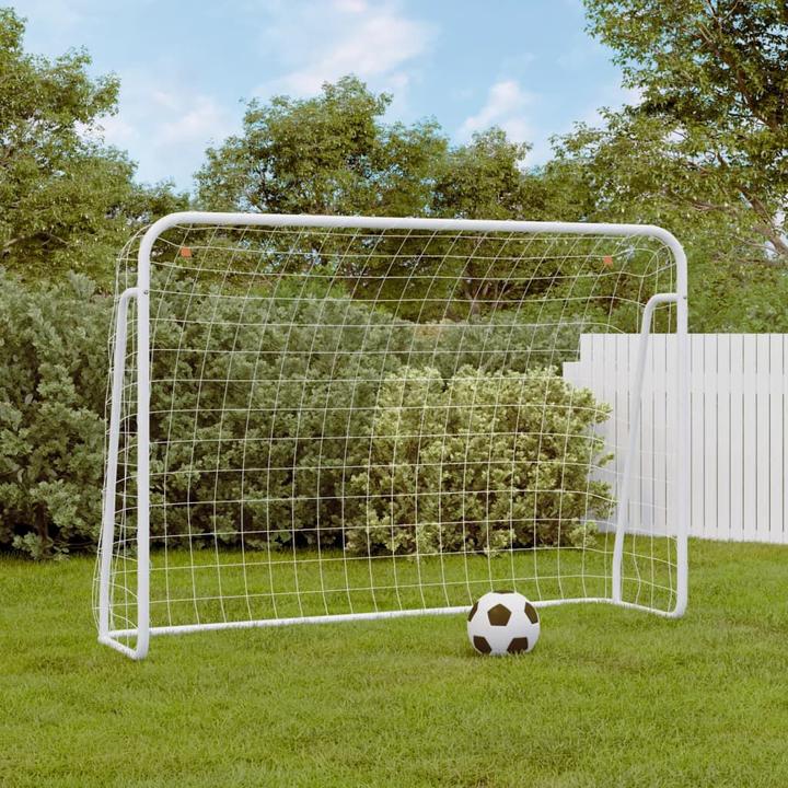 Produktbild VidaXL Fussballtor mit Netz Weiss 214x75x152 cm Stahl & Polyester