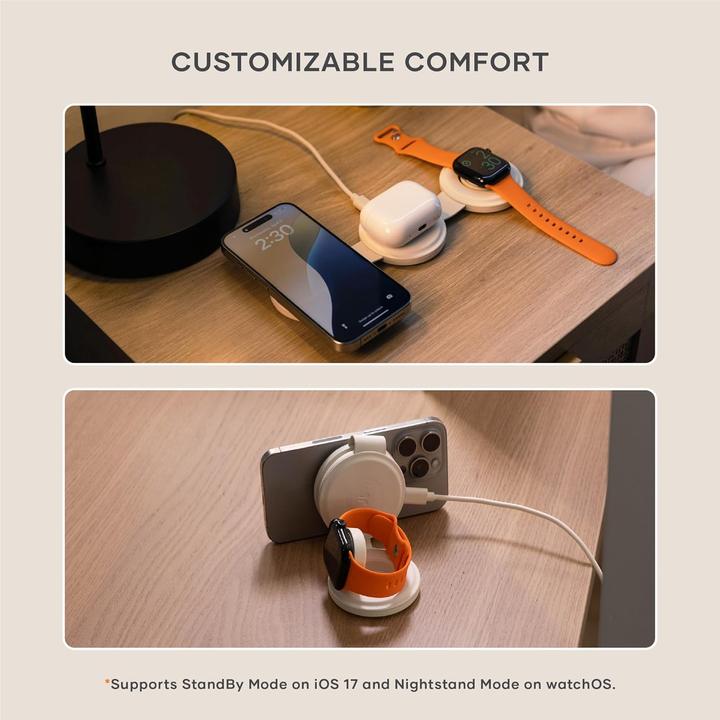 Immagine prodotto Satechi Caricabatterie wireless OntheGo 3-in-1 con Qi2 (15 W)