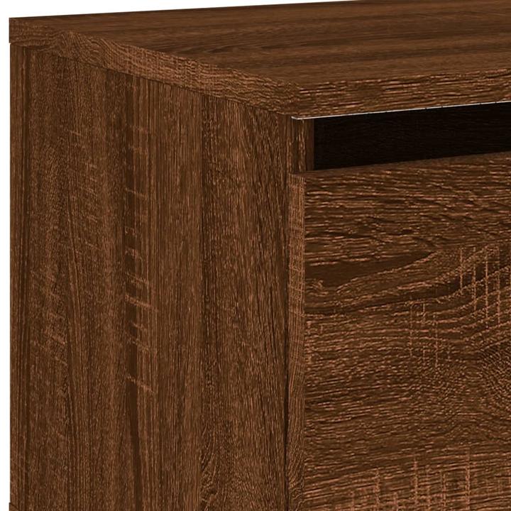 Produktbild VidaXL Wand-Nachttisch mit LED-Leuchten Braun Eichen-Optik,Farbe (50 x 36 x 30 cm)