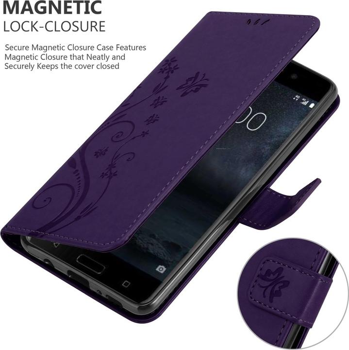 Actual product image Cadorabo Flower Book Case for Nokia 6.1 (Nokia 6.1)