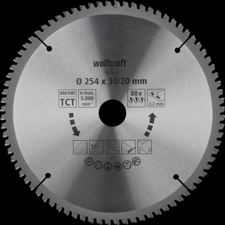 Produktbild wolfcraft Kapp- und Gehrungssägeblatt HM, Serie lila, Ø 254 mm