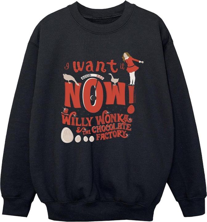 Willy Wonka & the Chocolate Factory Verruca Salt I Want It Now Sweatshirt Jungen