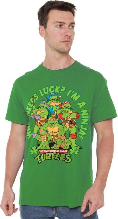 Actual product image Teenage Mutant NT Mens Who Needs Luck St Patricks Day T-Shirt (3XL)