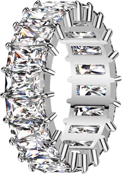 Produktbild Star Piercing Ring silber rechteckige Kristalle silber (52, 925 Silber)