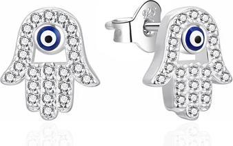 Produktbild Agato - Silver earrings with zircons Hand of Fatima AGT-E105PW