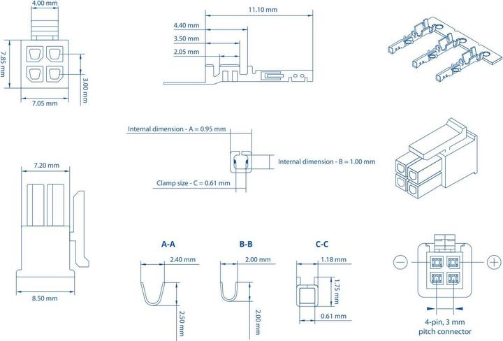 Valori nutrizionali e ingredienti Teltonika Spina a 4 pin con terminali di contatto