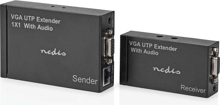 Actual product image Nedis VGA Extender VGA/audio distance up to: 300 m Cat5e / Cat6 1920x1200 Euro/Type C (CEE 7/16) /