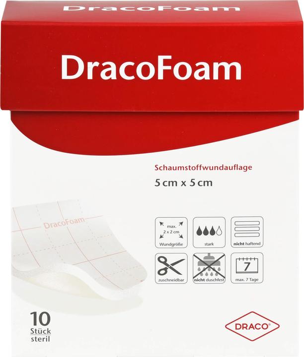 Actual product image Dracco DracoFoam foam wound dressing 5 x 5 cm, 10 pcs. dressing