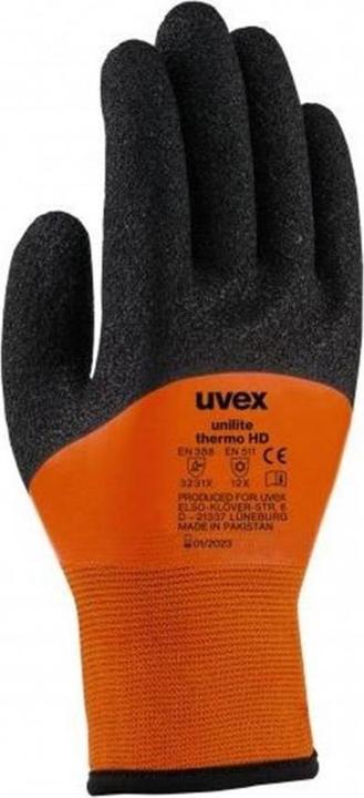 Actual product image Uvex Safety Work Glove Unilite Thermo HD Black / Orange (11)