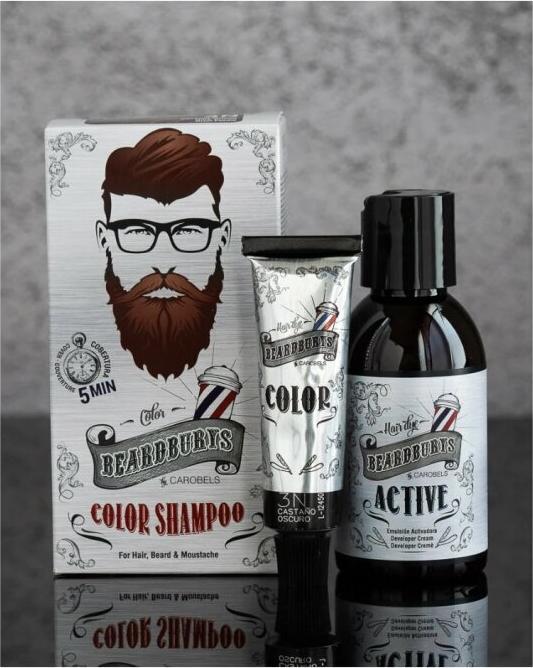 Actual product image Beardburys Color Shampoo 3N Dark Brown (Liquid shampoo)