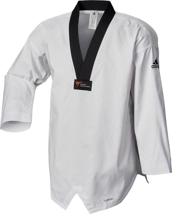 Actual product image adidas Taekwondo suit, adi Fighter Eco WT, black lapel (170)