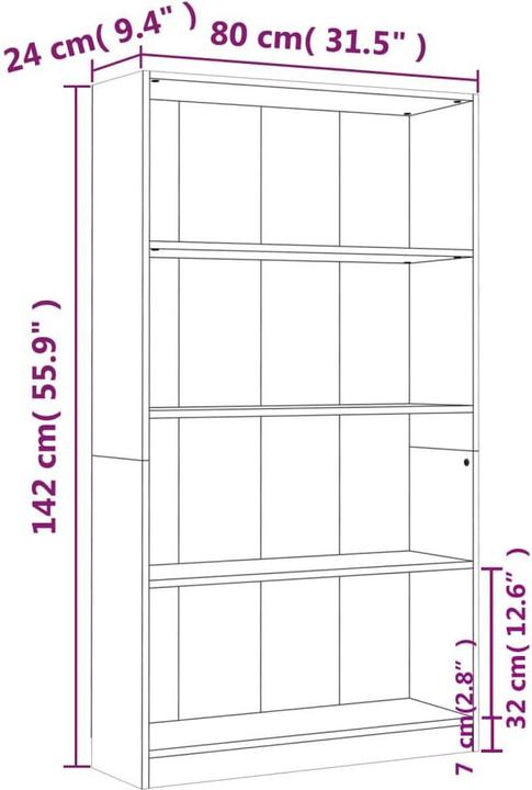 Produktbild VidaXL Borghild (80 x 24 x 142 cm)