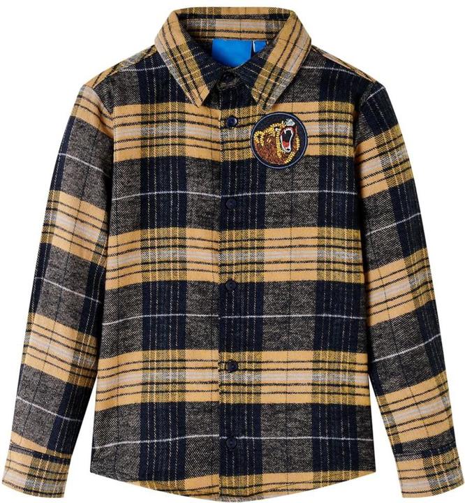 Image du produit VidaXL Chemise à carreaux pour enfants Jaune et Noir 104,Matière : 100 (104)