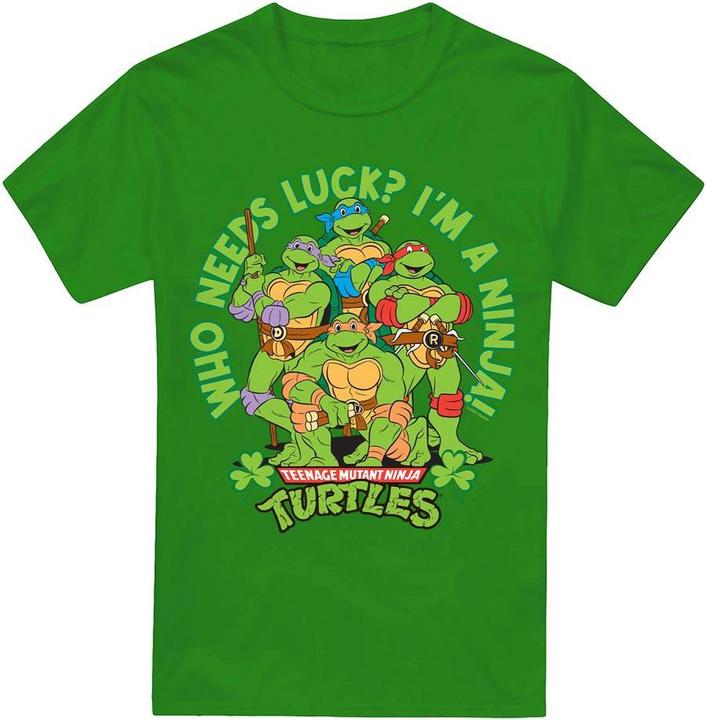 Actual product image Teenage Mutant NT Mens Who Needs Luck St Patricks Day T-Shirt (3XL)