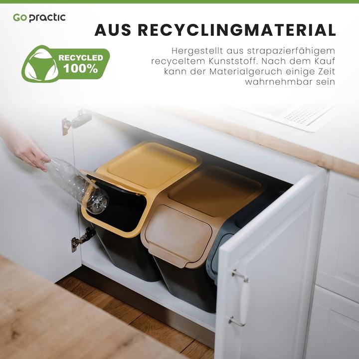 Actual product image Go Practic 2-teiliges Mülltrennsystem mit Bioaktivkohlefilter (25 l)