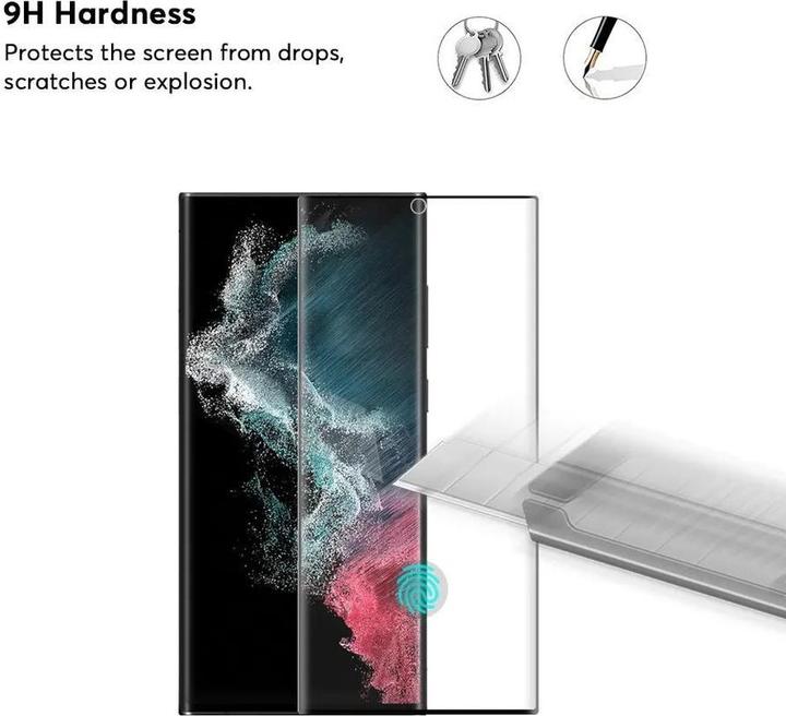 Produktbild Evelatus Galaxy S23 Ultra 2.5D Full Cover Japan Glue Glass Anti-Static (1 Stück, Samsung Galaxy S23 Ultra)