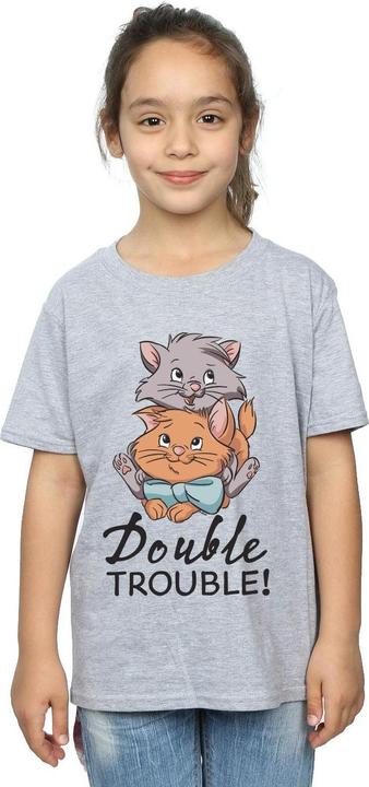 Actual product image Disney Girls The Aristocats Double Trouble Cotton T-Shirt (104)