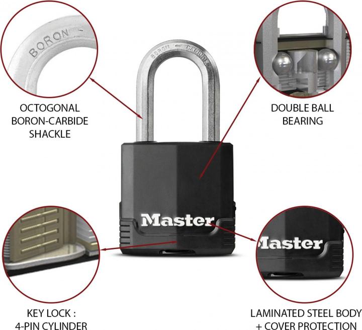 Actual product image Master Lock MasterLock EXCELL 48 mm rubber padlock - BOR