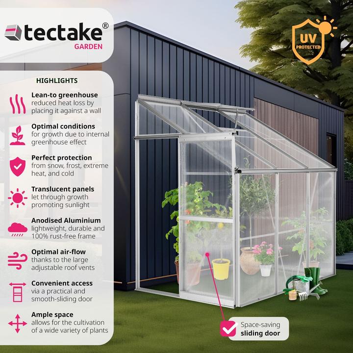 Actual product image tectake Leaning greenhouse