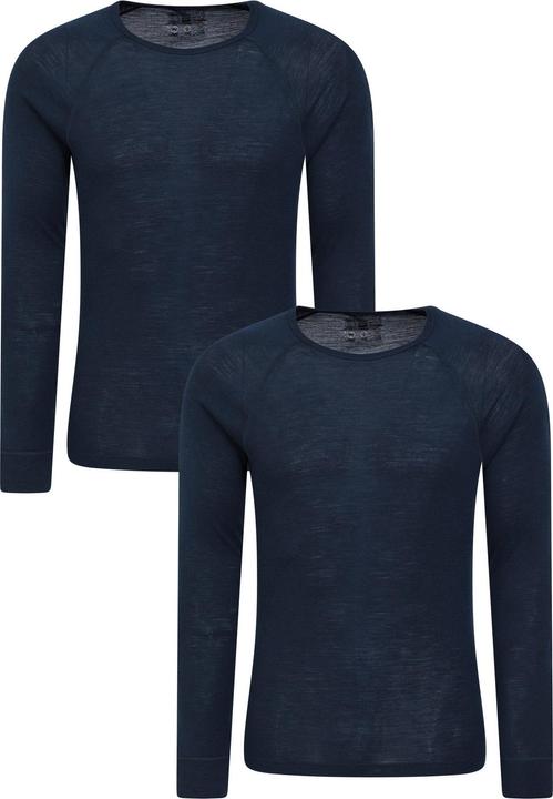 Actual product image Mountain Warehouse Mens Merino Wool Base Layer Top (Pack of 2) (XXS)