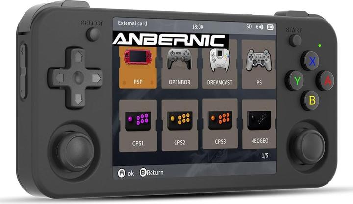Anbernic Tragbare Retro-Spielkonsole RG35XX H Schwarz