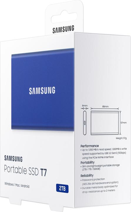 Produktbild Samsung Portable T7 Blue (2000 GB)