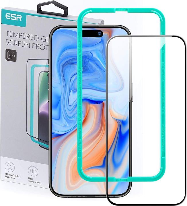 Immagine prodotto ESR Protezione del display in vetro temperato (1 Pezzo/i, Apple iPhone 15)