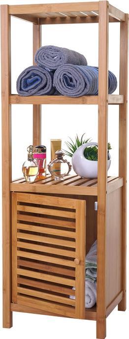 Actual product image Mendler Bathroom set, complete bathroom bathroom furniture bathroom cabinet with door, bamboo