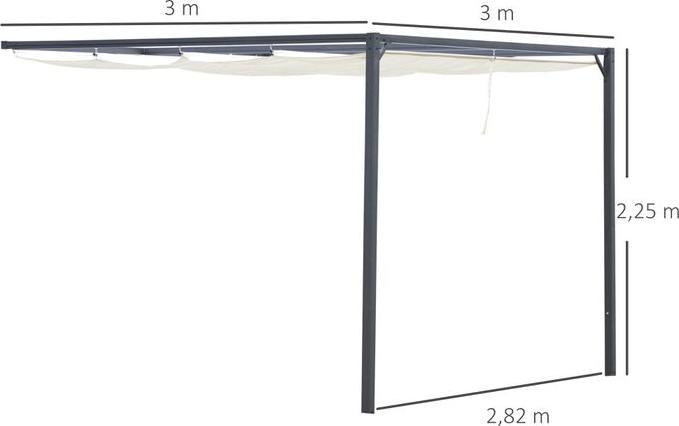 Image du produit Swisshandel24 Pergola Pavillon 3x3m Pavillon de jardin BBQ avec toit en toile Résistant aux intempéries Métal (300 cm, 300 cm)