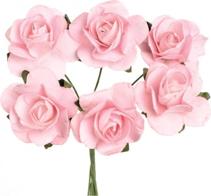 Glorex Rosettes 6 flowers pink
