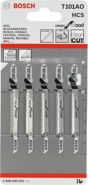 Immagine prodotto Bosch Professional Zubehör Lama per seghetto alternativo T 101 AO, Clean