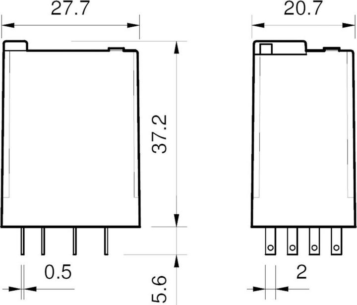 Valori nutrizionali e ingredienti Finder 55.34.9.024.5040 Relè a innesto 24 V/DC 7 A 4 contatti CO 1 pz.