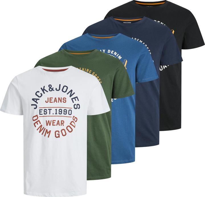 Actual product image Jack & Jones Jjmikk Tee Ss Crew Neck 5pk Mp Pls (XXL)