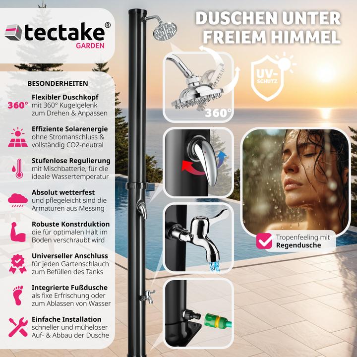 Actual product image tectake Solar shower Tinto 20l
