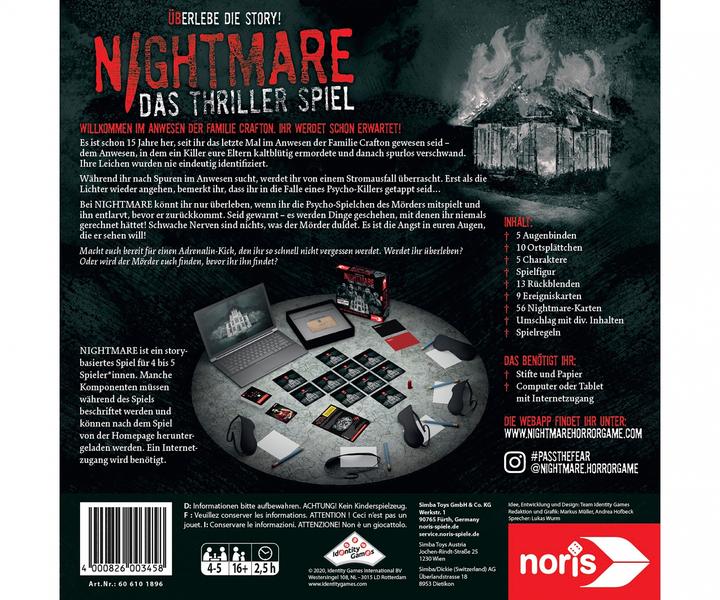 Produktbild Noris Nightmare - Das Thriller Spiel (Deutsch)