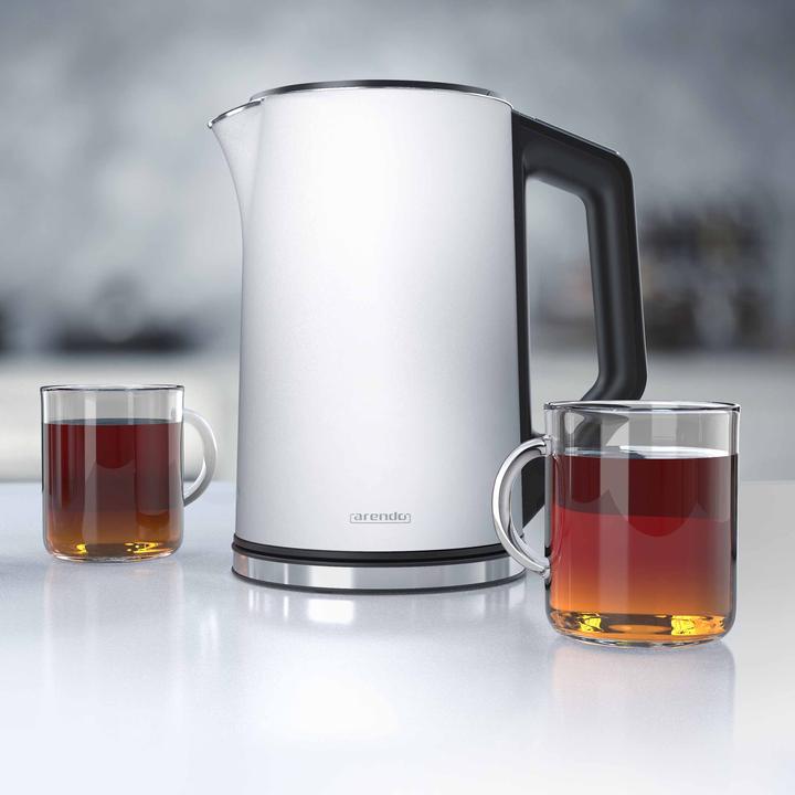 Actual product image Arendo Stainless steel kettle 1.5 l 2200 W, double wall, temperature selection 40 - 100°C with display (1.50 l)