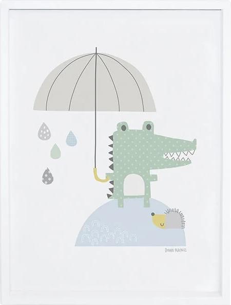 Actual product image Lilipinso Poster baby crocodile and umbrella with frame (30 x 30 cm)