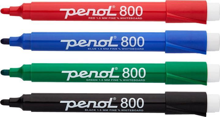 Immagine prodotto Penol Pennarello per lavagna bianca 800, 1,5 mm, rotondo, confezione da 4 colori