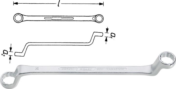 Produktbild HAZET Doppel-Ringschlüssel 630-30X32 ∙ Aussen Doppel-Sechskant Profil ∙ 30 x 32 mm (30 mm, 32 mm)