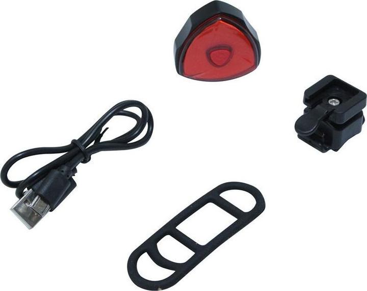 Produktbild P2R USB-Fahrradlicht hinten an der led-sattelstütze 30 lumen mit bremsanzeige, 7 modus (30 lm)