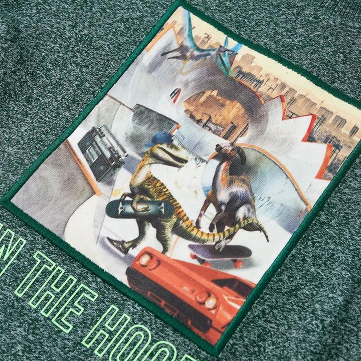 Image du produit VidaXL T-shirt manches longues enfant Vert foncé Mélange 92,Matériau : 50 (92)