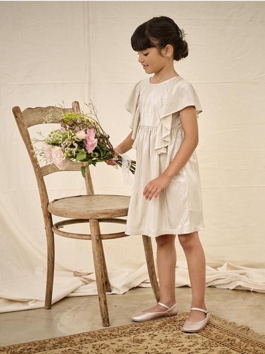 Actual product image Vertbaudet Mädchen Festkleid mit Schmetterlingsärmeln aus Lamé (92)