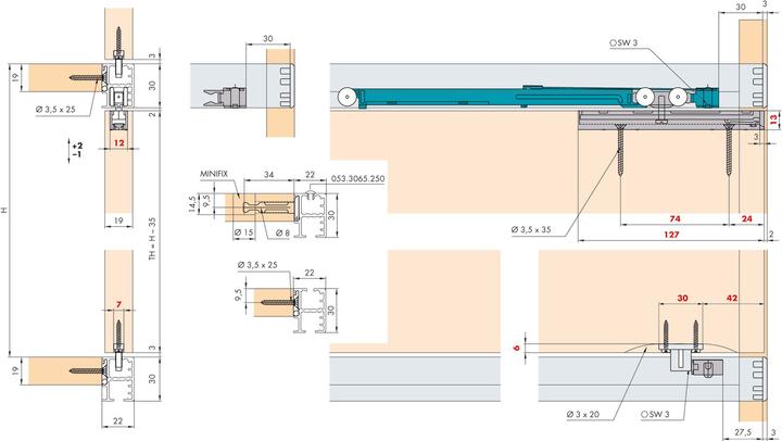 Actual product image HAWA Sliding door fittings -REGAL C 16 HM, Inslide