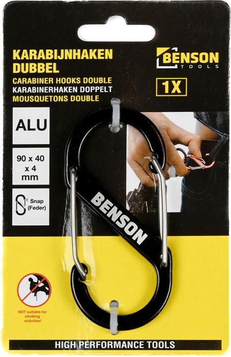 Produktbild Benson 8er Set Doppel Karabinerhaken, S-Clip, 4 x 9 cm