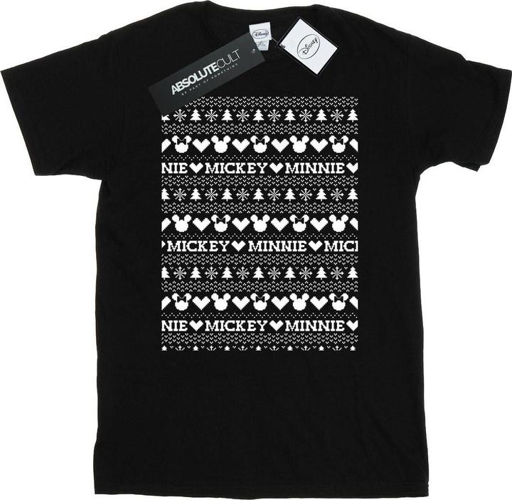 Disney Mickey And Minnie Christmas Fair Isle TShirt (XXL)