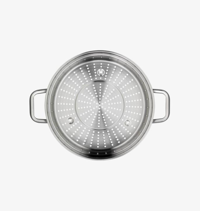 Produktbild WMF Bräter mit Dampfgareinsatz stahlgrau (28 cm, Bräter + Schmortopf, Edelstahl)