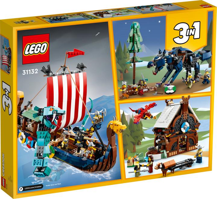 Produktbild LEGO Wikingerschiff mit Midgardschlange (31132, LEGO Creator 3-in-1)