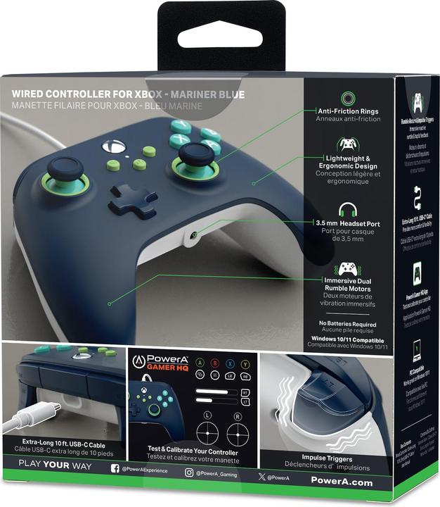 Actual product image PowerA Wired Controller - Mariner Blue (Xbox Series X - S) (PC, Xbox Series X, Xbox Series S)
