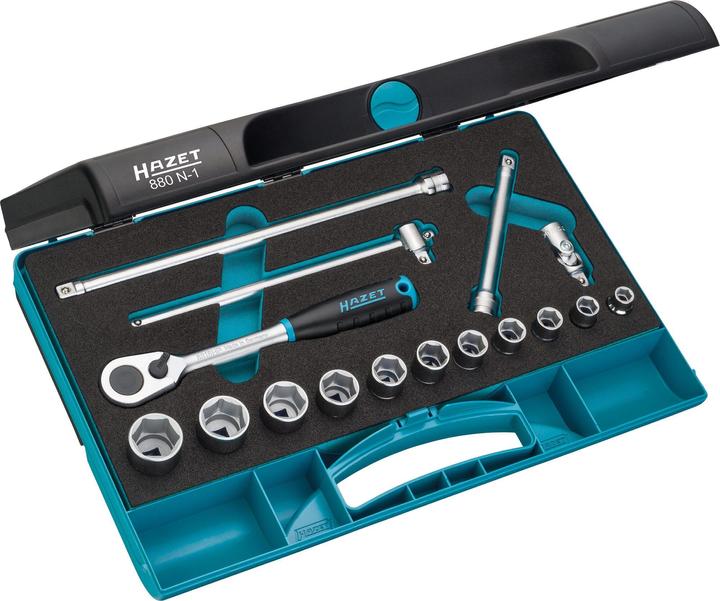 Produktbild HAZET Steckschlüssel Satz 880N-1 ∙ Vierkant10 mm (3/8 Zoll) ∙ Aussen Sechskant-Tractionsprofil ∙ 8 ∙… (22 mm, 8 mm, 10  mm, 14 mm, 21 mm, 18 mm, 11 mm, 12 mm, 20 mm, 19 mm, 17 mm, 15 mm, 13 mm, 9 mm, 16 mm)