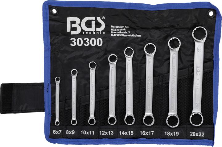 Actual product image BGS Double Ring Spanner Set extra flat 6 - 22 mm 8 pcs. (22 mm, 19 mm, 7 mm, 15 mm, 13 mm, 17 mm, 9 mm, 11 mm, 18 mm, 14 mm, 6 mm, 12 mm, 21 mm, 16 mm, 20 mm, 10 mm, 8 mm)